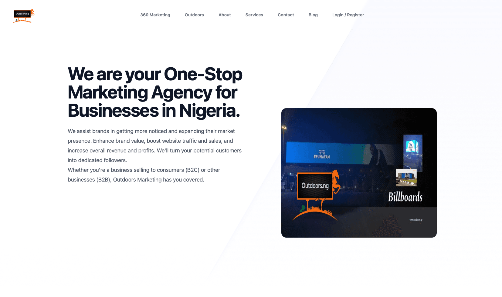Outdoors - Landing Page